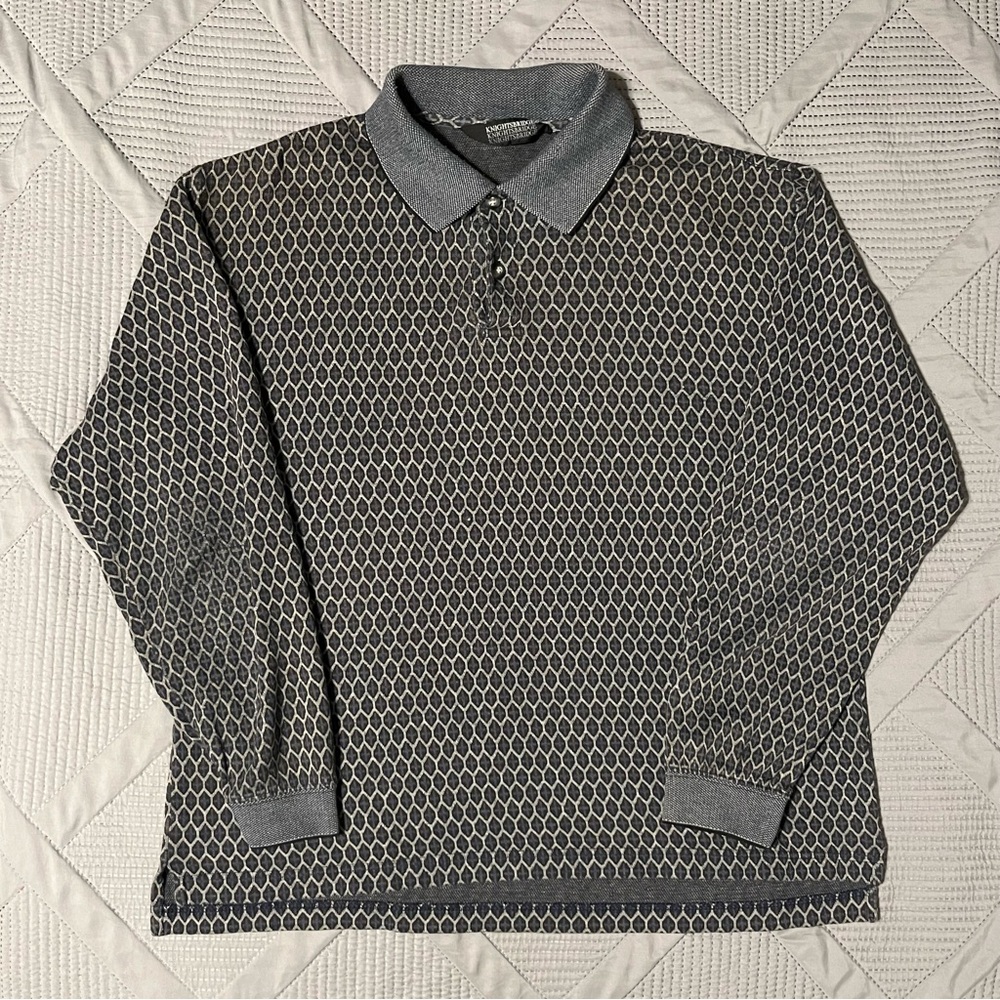 Vintage Knights Bridge Mens Long Sleeve Henley Polo (L)